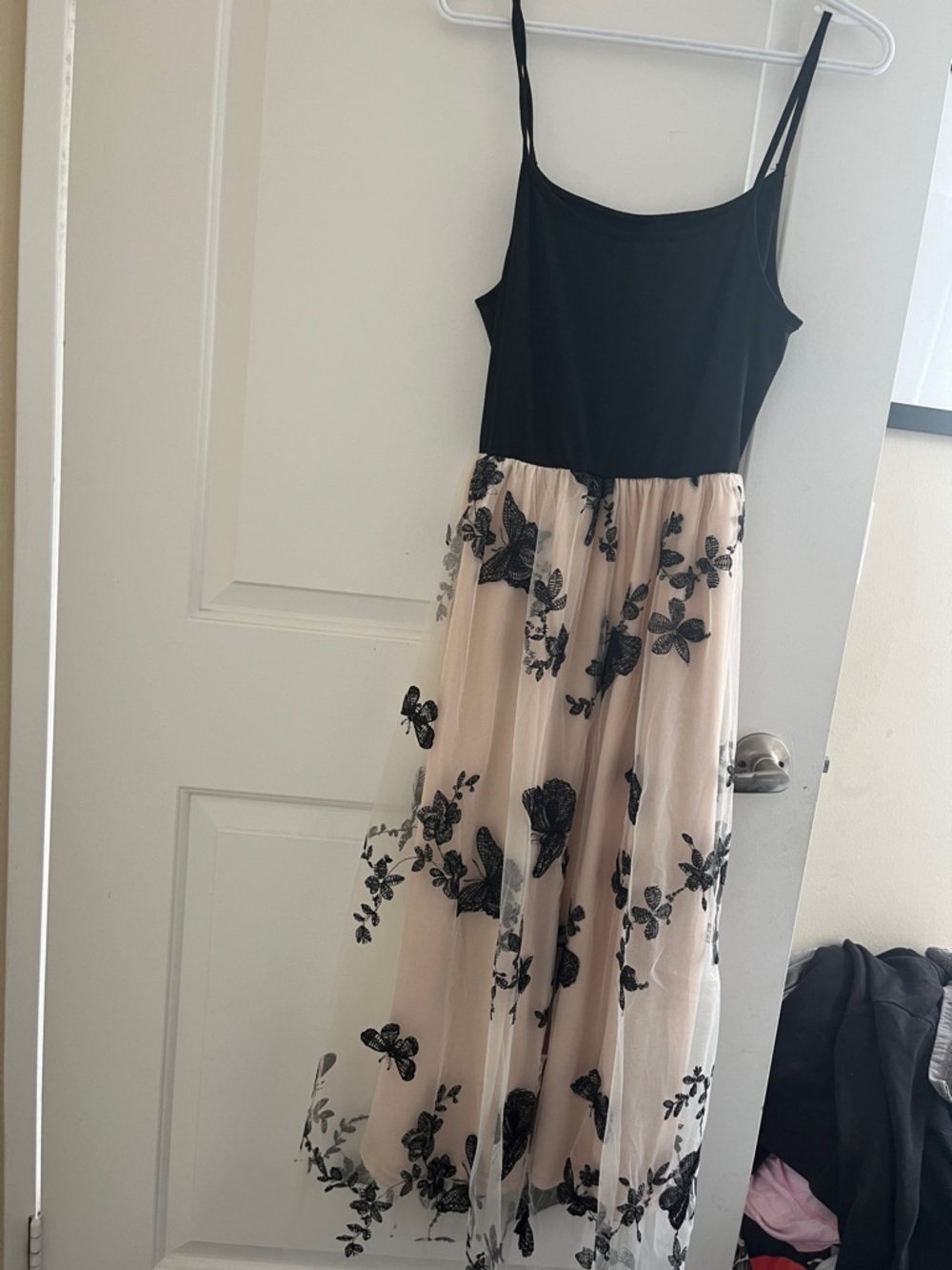 Black Butterfly Embroidered Mesh Maxi Dress | Fairycore Cottagecore Formal